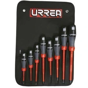 Juego de destornilladores con mango trimaterial 1000 V combinados, 8 piezas