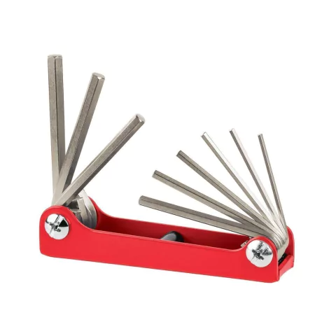 Juego de 9 llaves Allen, tipo navaja, cuerpo de lámina, std