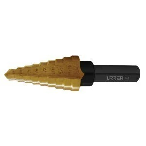 Broca escalonada de acero con doble estría #7, 1/4" - 1-3/8" zanco 3 planos