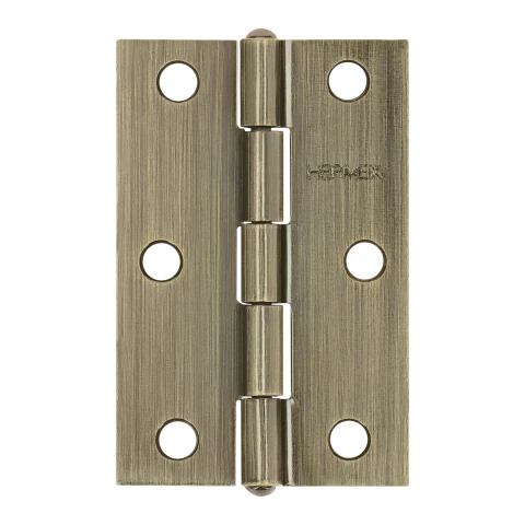 Bisagra rectangular 2-1/2' latón antiguo, HERMEX