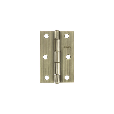 Bisagra rectangular 3' latón antiguo, HERMEX