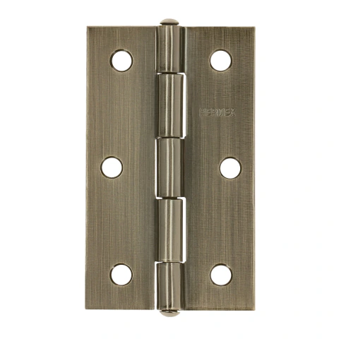 Bisagra rectangular 3-1/2' latón antiguo, HERMEX