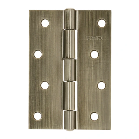 Bisagra rectangular 4' latón antiguo, HERMEX