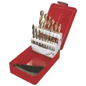 Juego de brocas con cobalto de acero de alta velocidad zanco recto, 15 piezas