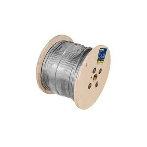Cable de acero con guardacabo 7 x 19 hilos, 3/8" x 457 m