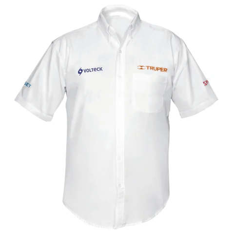 Camisa manga corta para hombre, blanca, CH, Truper