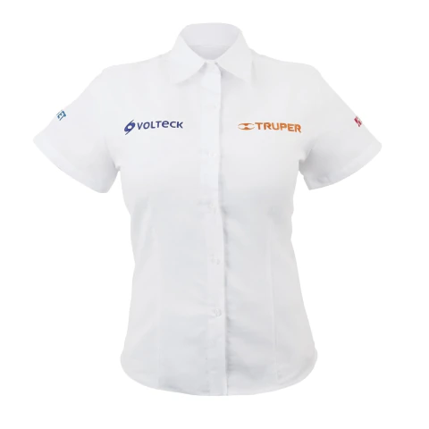 Camisa manga corta para mujer, blanca, CH, Truper