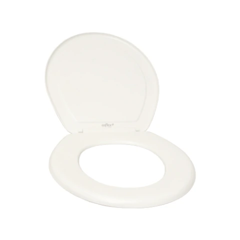 ASIENTO PARA SANITARIO REDONDO COFLEX CH-A200 COLOR BLANCO FRENTE CERRADO LINEA BASICA