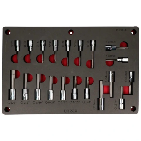 Juego de dados combinados cuadro de 1/2" 20 piezas, CH211P-C