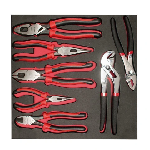 Juego de pinzas bimaterial 7 piezas, charola CH212-C