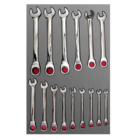 Juego de llaves combinadas de matraca métricas 15 piezas, CH313L-C