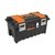 Caja plástica 19" c/compartimentos, naranja, broche metálico