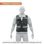 Chaleco seguridad reforzado negro con bolsas, M, EXPERT