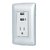 Contacto aterrizado + 2 puertos USB, plata, línea Italiana