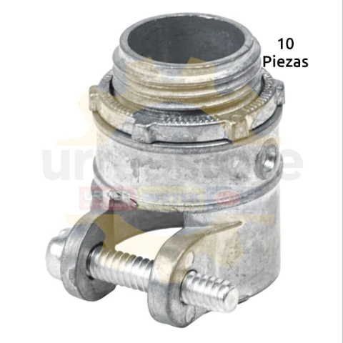 Conector recto metálico para tubo flexible 1"