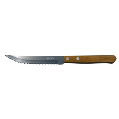 Cuchillo de acero inoxidable para asado con mango de madera de 5"