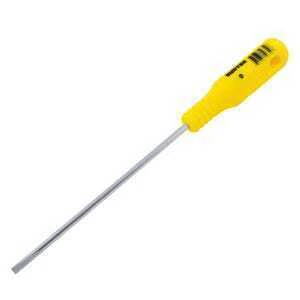 Destornillador con mango amarillo, punta cabinet barra redonda 1/8" x 3"
