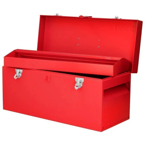 Caja portaherramientas métalica con asa plástica color rojo 20" x 8" x 9"