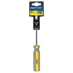 Destornillador con mango de PVC, punta plana barra redonda 1/4" x 4"