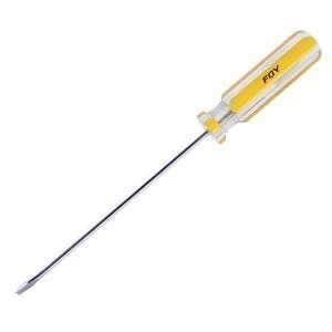 Destornillador con mango de PVC, punta plana barra redonda 1/4" x 8"