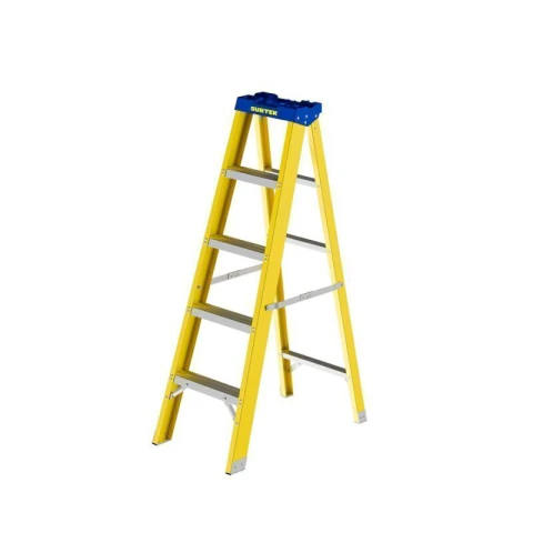 Escalera de tijera tipo II de fibra de vidrio con 4 peldaños