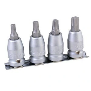 Juego de dados con punta torx cuadro de 1/2", 4 piezas
