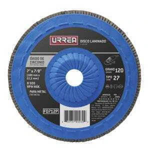 Disco laminado tipo 27 grano 120 con respaldo plástico, 7"