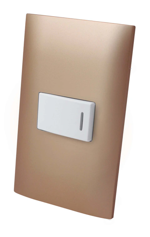 Apagador sencillo de tecla con placa plastica - Champagne - Linea ALTIMUS