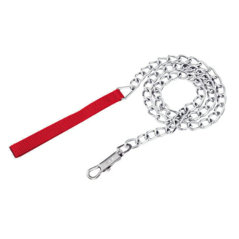 Cadena para perro cromada 2.5 mm x 1.20 m color rojo