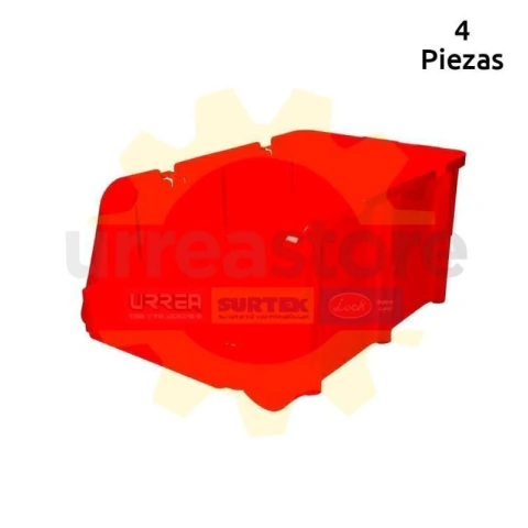 Gaveta plástica pico de pato color rojo 11" x 6" x 5"