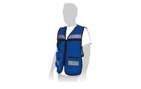 Chaleco brigadista con cinta reflejante - Azul rey