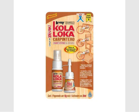 KOLA LOKA CARPINTERO PEGAMENTO INSTANTANEO Y ACTTIVADOR MADERA 10G/20ML