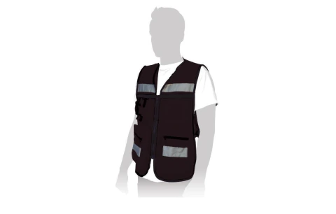 Chaleco brigadista con cinta reflejante - Negro
