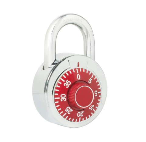 Candado de combinación de disco, rojo, 50 mm