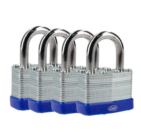Juego de candados laminados 40 mm, llave estándar, 4 piezas