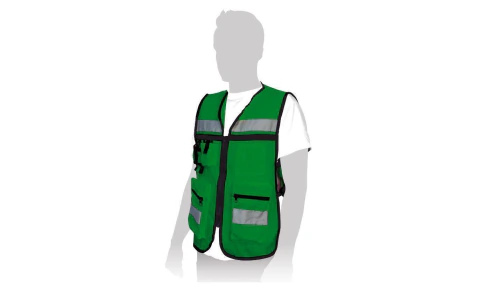 Chaleco brigadista con cinta reflejante - Verde