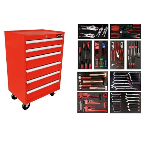 Juego industrial con organización modular de 6 gavetas 112 piezas, con gabinete EX27M6