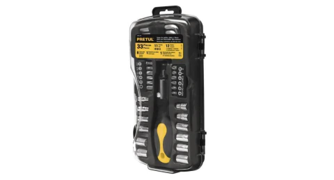 Juego de dados, cuadro 1/4 y 3/8', 33 piezas, Pretul