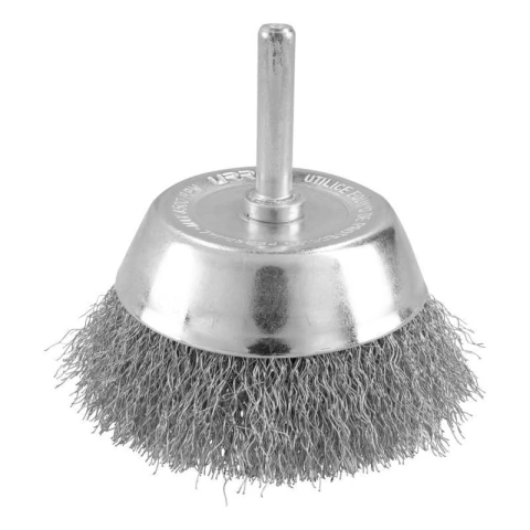 Carda copa ondulada alambre fino 1/2" x 0.20 mm con zanco 1/4"
