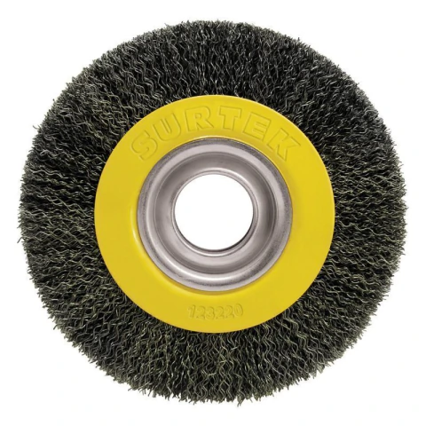 Carda circular ondulada alambre delgado para esmeril 6" x 0.35mm, 20 mm espesor