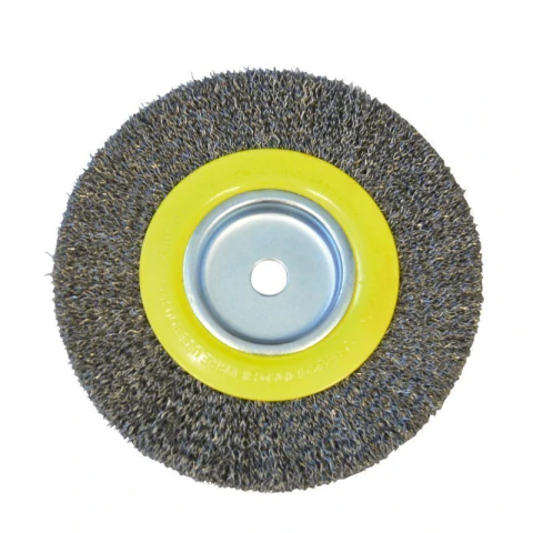 Carda circular ondulada alambre delgado para esmeril 6" x 3/4" eje 1/2"