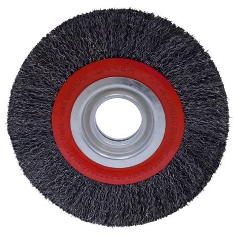 Carda circular ondulada alambre delgado para esmeril 8" x 0.35 mm multi eje