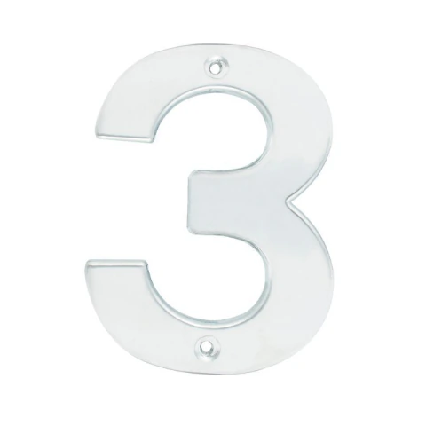 Número 3 bold 4" níquel satinado