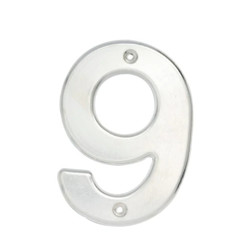 Número 9 bold 4" níquel satinado