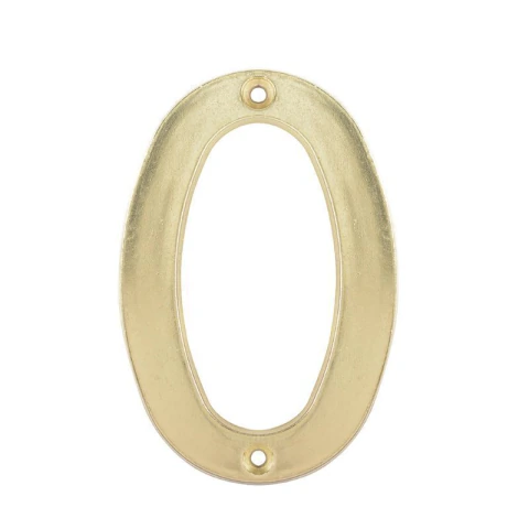 Número 0 slim 4" latón brillante