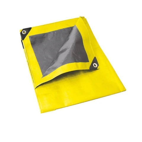 Lona de polietileno color amarillo con fondo plata, 3 x 4 m