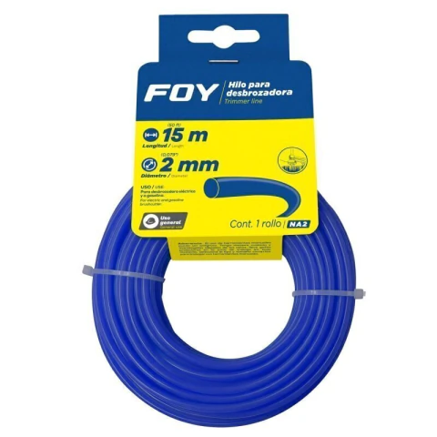 Nailon redondo para desbrozadora en tarjeta, 2 mm x 15 m