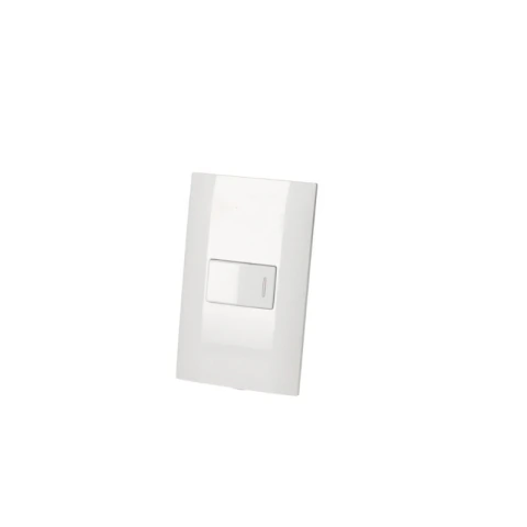 Placa 1 Interruptor 1/3 3 vias, línea Americana, color blanco