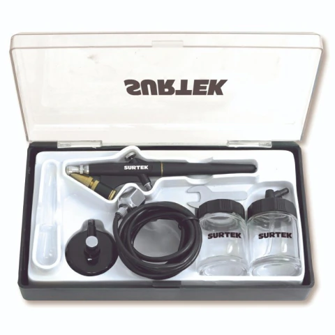 Juego de aerógrafo por succión capacidad 20 ml 35 PSI, 7 piezas