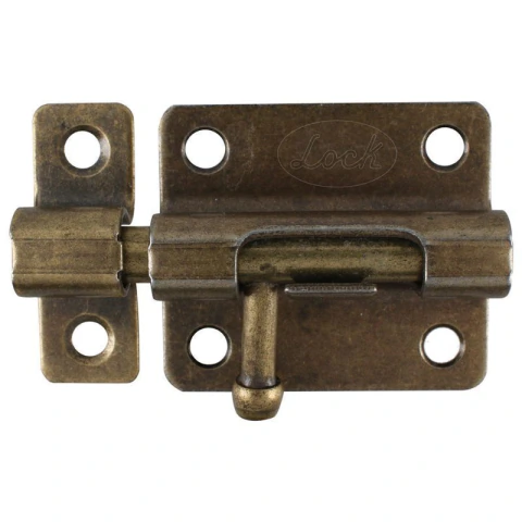 Pasador de sobreponer tipo barril acabado latón antiguo, 8 cm